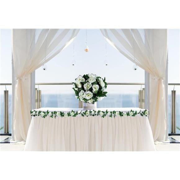 2 Pack (16FT) Artificial Rose Vine Flowers Plants Fake Flower Vine for Wedding - Picture 4 of 5